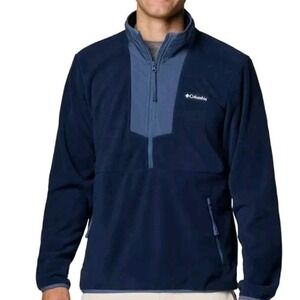Columbia Sequoia Grove Half Zip‎ Fleece Pullover Men Size XL Blue
